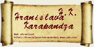 Hranislava Karapandža vizit kartica